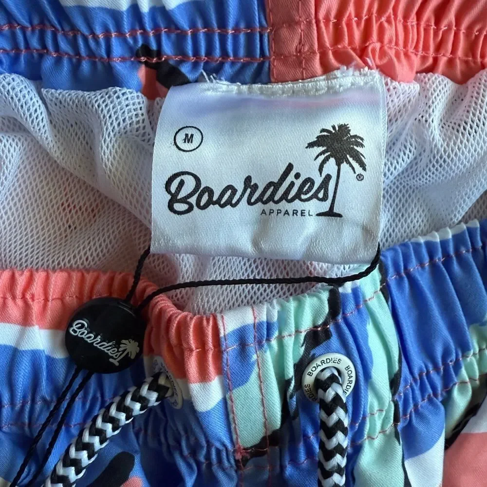 BOARDIES Stylish Blue and Pink Men's Swim Shorts Size M